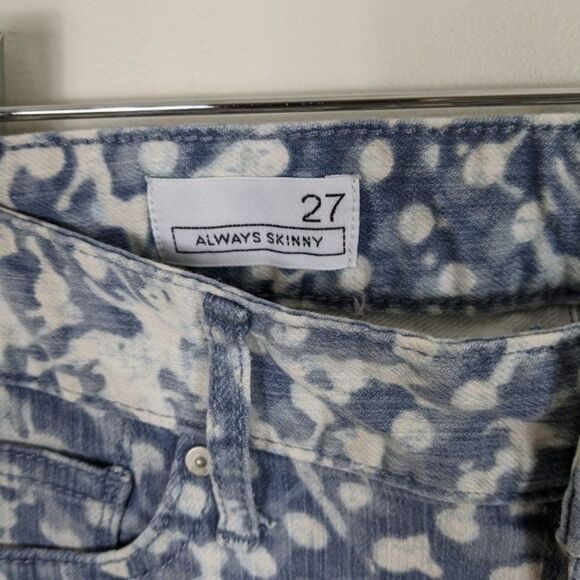 Gap Always Skinny Blue and White Patterned Ankle Jeans Women's 27 - Picture 5 of 8